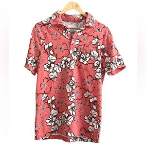 Goodfellow & Co Men's Coral Floral Polo Shirt 100% Cotton Size M